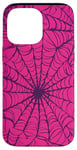 Coque pour iPhone 14 Pro Max Rose Pop Art Ethnique Halloween Motif Toile d'araignée Violet