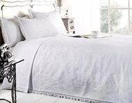 Dorchester Emma Barclay Mafalda Couvre-lit Jacquard en Coton Majoritaire pour lit Double Blanc