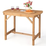 COSTWAY Table de Jardin Extérieure en Bois de Sapin avec Trou de Parapluie 4CM pour 4-6 Personnes 100 x 60 x 75 cm Charge 180KG