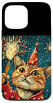 iPhone 13 Pro Max New Year Cheer with this Happy and Funny looking Cat Design Case