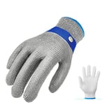 Gants résistants aux coupures, gants de travail en fil d'acier inoxydable, gant de chaîne de cuisine, gant de boucher pour l'écaillage des huîtres, le tranchage et l'épluchage de la viande