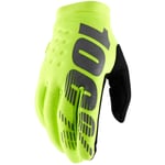 100% Brisker Cold Weather Gloves - Fluro Yellow / Black Small Yellow/Black