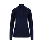 Brynje Arctic Zip Polo Ulltrøye m/Tommelfingerhull Dame Navy, XL