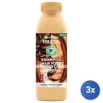 3x Fructis Cheveux Food Shampooing 350 Ml. Cacao Régénère Ricci
