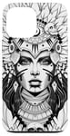 iPhone 13 Pro Max Aztec Warrior Queen Blackwork Tattoo Flash Case