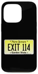 Coque pour iPhone 13 Pro Sortie 114 de plaque d'immatriculation New Jersey NJ GSP Parkway