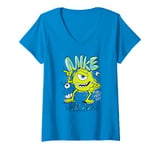 Womens Pixar Monsters, Inc. Mike Wazowski Graffiti V-Neck T-Shirt