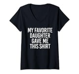 Womens Funny Dad Gift Fathers Day Present Daddy Tee Papa Outfit V-Neck T-Shirt