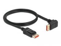 DELOCK – DisplayPort cable male straight to male 90° upwards angled 8K 60 Hz 1m, black (87054)