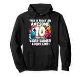 Gaming Vintage 10th Birthday 10 Ten Year Old Boy Girl Gamer Pullover Hoodie