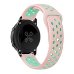 Samsung Galaxy Watch Active kaksivärinen silikoninen ranneke - Pinkki / Syaani