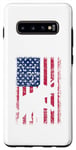 Coque pour Galaxy S10+ Drapeau américain éléphant vintage patriotique 4 juillet