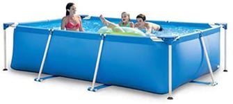 MUANSER Rectangular Metal Frame Swimming Pool, Thickened Family Garden Outdoor Backyard Swimming Pool, Adult Oversized Paddling Pool,260 * 160 * 65CM