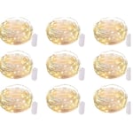 Keyoung - Lot de 9 Mini Guirlande led à Pile, 2M 20LED 3 Modes Pile, IP65 Étanche Petite Guirlande Lumineuse Led Interieur Décoration pour Jardin,