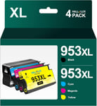 953XL Cartouches d'encre Remplacement pour HP 953XL 953 XL Multipack pour HP Officejet Pro 7740 8710 7720 8730 8719 8715 8720 8735 8725 8210 8218 7730 8740 8728 (Noir Cyan Magenta Jaune)