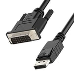 UNITEK Câble DisplayPort vers DVI, convertisseur de signal, convertisseur I 180cm I Résolutions jusqu'à 1920x1200 I DVI numérique, DP 1.1a I Ordinateur, set-top box etc. avec moniteur connexion