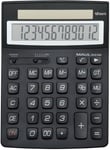 Eco 950 Calculatrice Solaire À 12 Chiffres 21 X 15,5 X 3,3 Cm (L X L X H) - Calculatrice De Bureau Pour Bureau, École - Petite Calculatrice En Plastique Recyclé À 80% - Noir