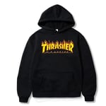 Unisex Thrasher Hoodie med bokstavstryck, tröja med dragsko och ficka Bildfärg 8 2XL