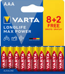 Varta Longlife Power AAA-batterier 7042379 10-pakke (rød)