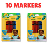 10 Crayola Triangular Washable Markers Felt Tips Colouring Pens Art School