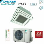 Climatiseur à cassettes entièrement plat 21000 btu ffa60a9 + rzag60a r-32 wi-fi en option avec commande par fil et par grille incluant une commande