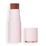 Revolution Skin Silk Bronzer Stick - Couleur modulable pour joues, yeux et lèvres - Formule crème à poudre - Vegan & Cruelty-Free - Tan Carmel - 4,5 g