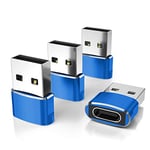 Elebase Adaptateur USB vers USB C 4 Pack,Type C Femelle vers USB A Mâle Convertisseur Chargeur pour iPhone 16 15 14 13 12 Pro Max Mini,iPad 10 Air 4 5 Mini 6 7 2024 Génération,Samsung Tab S8 S9 A8 A9