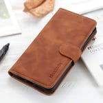 Bellacase Case for Oppo A72 Practical Card Slots and Bracket Function Oppo A72 Cover(Brown)