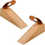 Cale Porte Bois, 2 Pièces Cale Bois112 x 35 mm, Cale Porte Sol avec Corde, Arret de Porte avec Base Antidérapante, Cale pour Espaces de 5 à 30 mm