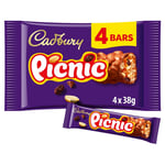 Cadbury Picnic Chocolate Crunchy 4  Bar 152g (Pack of 2)