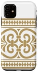 Coque pour iPhone 11 Carrelage décoratif beige avec motif élégant