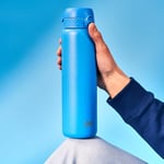 Ion8 Vacuum Insulated Stainless Steel 1 Litre Water Bottle, 920 ml/31 oz, Leak Proof, Easy to Open, Secure Lock, Dishwasher Safe, Carry Handle, Metal Water Bottle, Ideal for Sports and Yoga, Blue