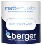 Berger Matt Emulsion Pure Brilliant White - Walls & Ceillings Paint 3L