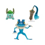 Pokémon - Pack 3 Figurines Battle Figure Set Monorpale, Bulbizarre 4, Croâporal 5 Cm