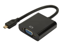 DIGITUS - Adaptateur audio/vidéo - 19 pin micro HDMI Type D mâle pour HD-15 (VGA), jack mini femelle - noir