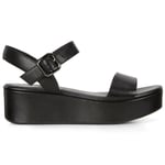 Ecco Elevate Plateau 209013 Leather Casual Buckle Wedge Sole Womens Sandals