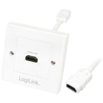 Logilink - Bloc prise murale encastrable - hdmi - blanc