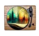 Slipmat Tapis de tourne-disque en caoutchouc "City Of Melodies" – Tapis pour gramophone 30,5 cm