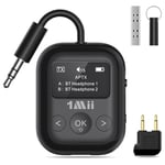 1Mii SafeFly Min+ Émetteur et récepteur Bluetooth, Adaptateur Bluetooth pour Avion, 2 appareils Peuvent être connectés, Utilisation avec n'importe Quelle Prise Jack de 3,5 mm sur Les Avions