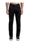 True Religion Men's Geno Low Rise Slim Fit Straight Leg Jean, Body Rinse Black, 33W x 34L