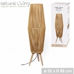 Lampe leandra en corde avec trepied en bois lampe à poser lampe de chevet lampe de bureau lampe lecture d25cm x h88cm