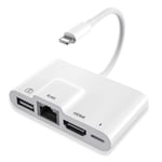 Adaptateur Av Numérique Ethernet Rj45 Vers Hdmi,Convertisseur De Charge,Pour I-Phone 14 I-Pad Vers Tv1080p Réseau Lan Filaire - Type Style 1