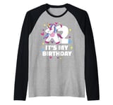 2. Birthday Girl Unicorn It's my Birthday 2 Raglan Baseball Tee