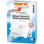 CleanBag M 130 LG 6 Sacs aspirateurs universels pour TB33, TB34, TB39,MT000101, ZR004101, ZR003902, Bomann, Bork, Clatronic, Holland Electro, LG Electronics, Moulinex, Rowenta, Privileg Blanc