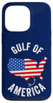 Coque pour iPhone 13 Pro Golfe des États-Unis Amérique Carte drôle Golfe du Mexique Drapeau USA 4 juillet