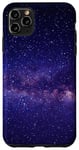 Coque pour iPhone 11 Pro Max Violet galaxie espace bleu ciel étoilé