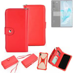 2in1 cover wallet + bumper for Vivo V29 Phone protective Case red