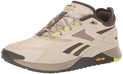 Reebok Unisex-Adult Nano X3 Adventure Sneaker, Stucco/Grout/Laser Lime, 11 UK Men / 12 UK Women