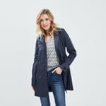 LH - trench droit ceinturé bleu marine femme