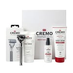 CREMO - Coffret Peau Douce | Nettoyant Visage, Rasoir, Crème à Raser, Hydratant Visage | Cadeau pour homme